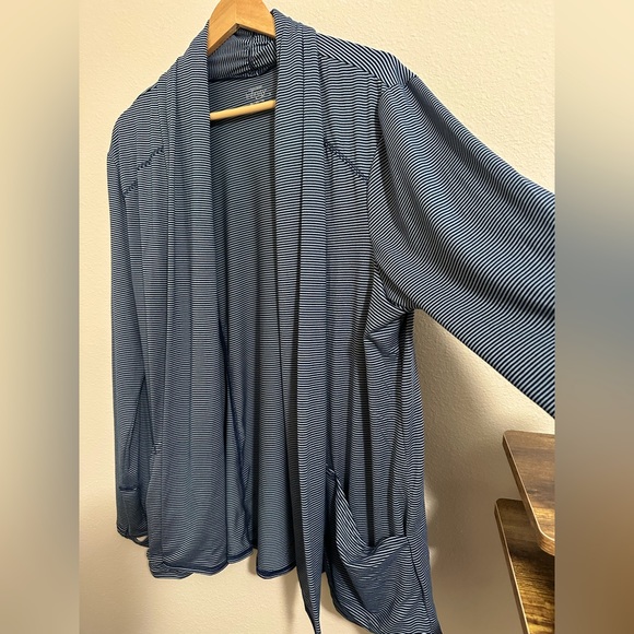 XL Infinity by Cherokee Striped Open Front Cardigan - Picture 1 of 11